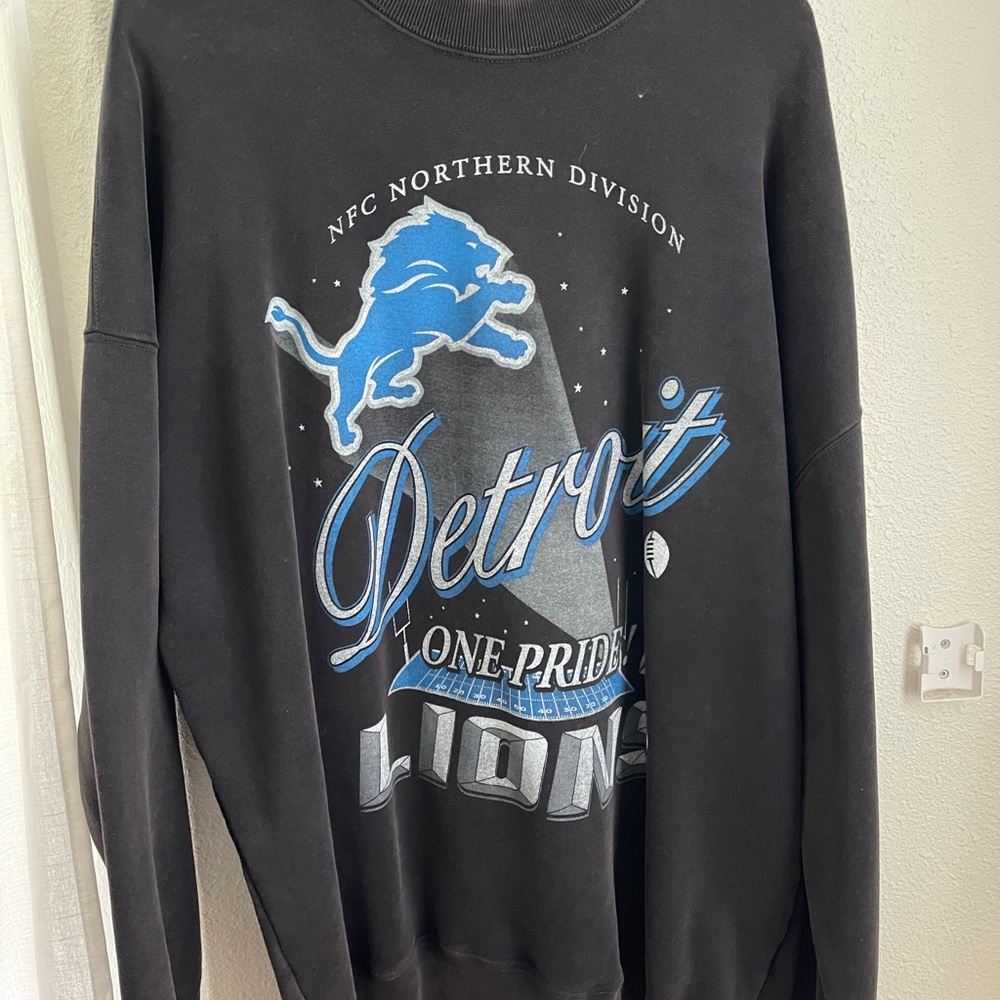 Detroit Lions Abercrombie Black Crewneck Sweater